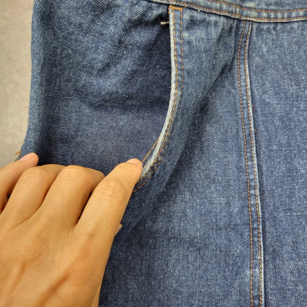 Indygo Denim Maxi Skirt Womens 11/12 Blue High Waist Long YKK Zip Pockets‎ 90s